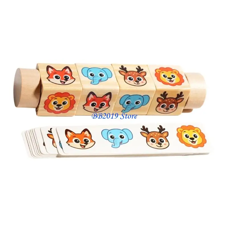 Q0KB Educational Wooden Puzzle Toy for Children Creative Animal Matching Game Puzzle Block Toy for Toddler Cognition Growth