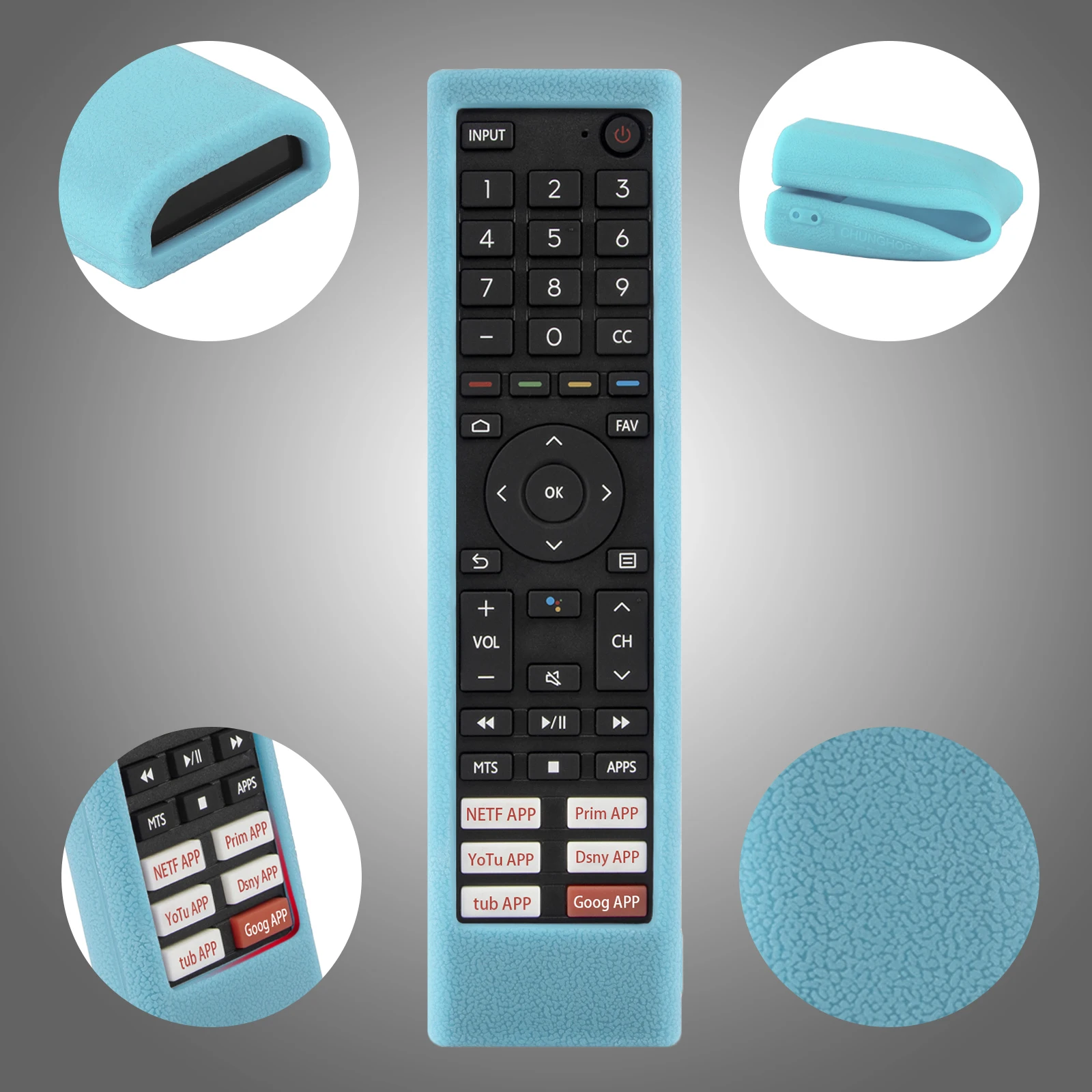 Covers for Hisense ERF3F80H ZDB1210320 TV Remote Control  Silicone Protective Remote Control Case With Loop Cape