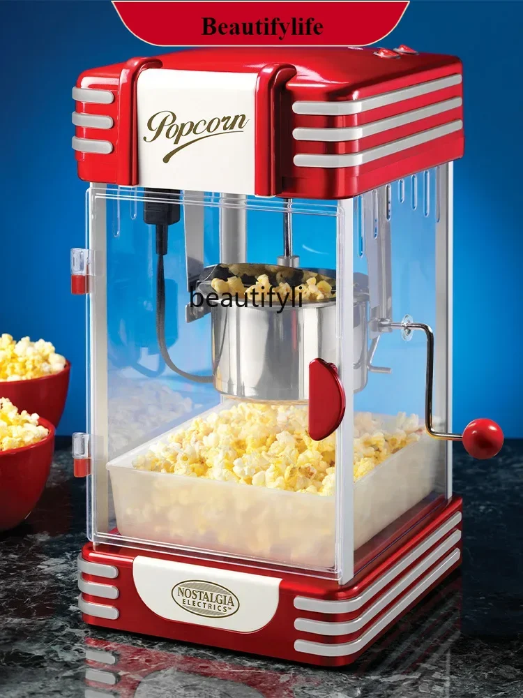 

E132 Retro popcorn machine household mini commercial stall fully automatic small electric