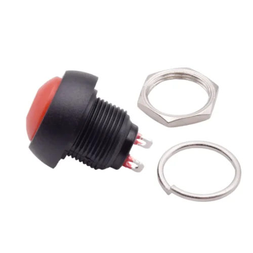 PBS-33B 12mm Round Plastic Pushbutton ON OFF Momentary Switch 2 Pin 3A 125V Waterproof Power Reset Non-Locking