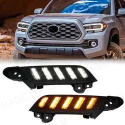 For Toyota Tacoma 2016 2017 2018 2019 2020 2021 2022 2023 LED Daytime Running Light White DRL Daylights Yellow Turn Signal 12V