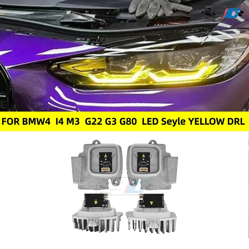 

Желтые светодиодные модули Angel Eyes DRL для BMW G80 M3, G82, G83 M4, G22, G23, G26 2021-2024: янтарные, синие, красные дневные ходовые огни