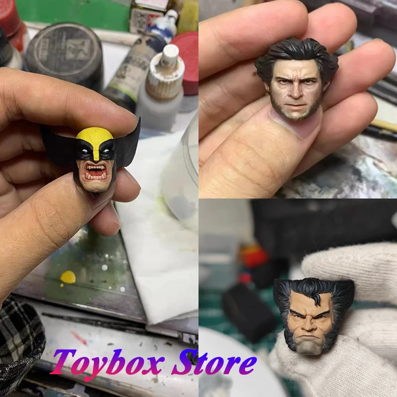 1/12 DIY Panited Wolverine Head Sculpt Anime Lifelike Marvel X-men Super Hero Delicate Carving Model Toys For Ml Mezco Body