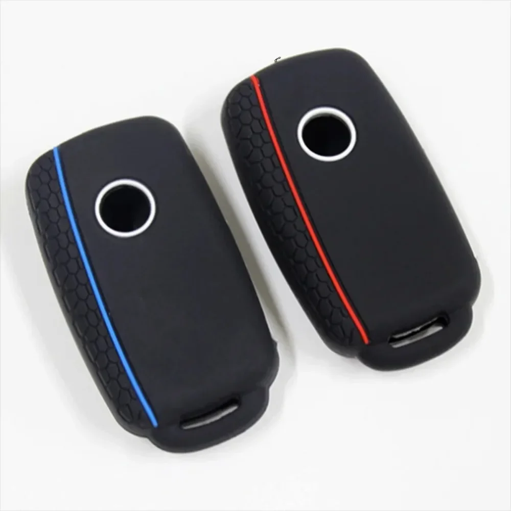 Car Key Case for VW Golf Jetta POLO for Skoda Yeti Superb Rapid Octavia for SEAT Leon Ibiza 3 Button Silicone Key Cover