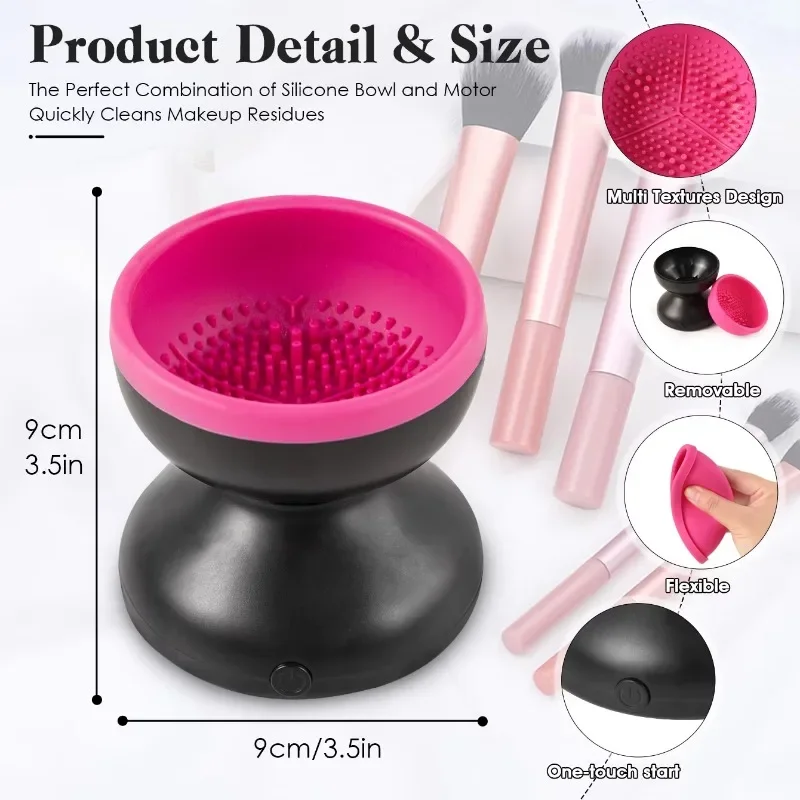 Makeup Brush Cleaner Machine Portable Automatic USB Cosmetic Brushes Cleaner Powder Puff Beauty Egg Cleanser Tool Beauty Tools