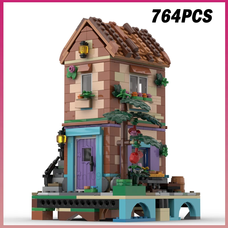 

764PCS MOC-241885 Little House Riviera Extension Street View Model Building Blocks Creative Bricks Assembly Toy Adult Kids Gift