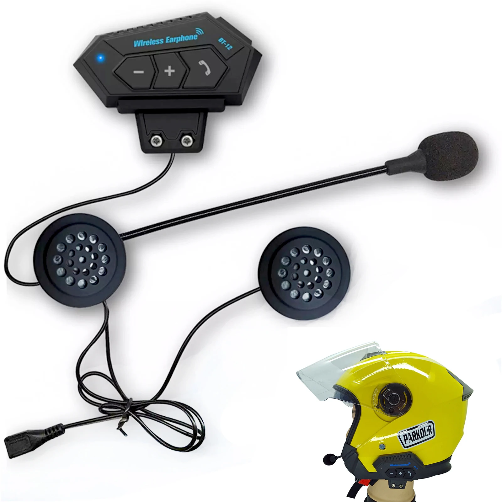 

Лидер продаж, наушники для мотоциклетного Bluetooth-шлема, беспроводные наушники с громкой связью, Auricular Para Casco De Moto BT12