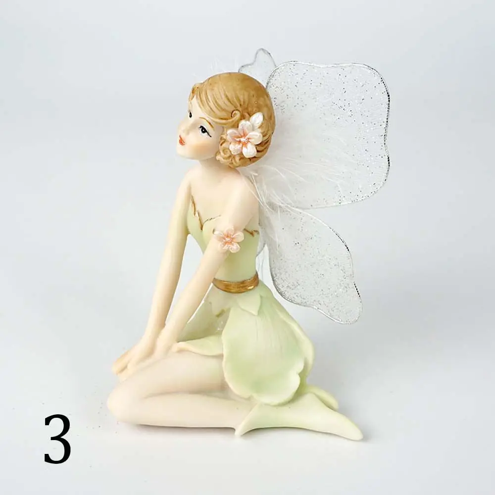 Resin Beautiful Girl Crafts Wing Home Ornament Fly Garden Car Decor Flower fairy Angel figurines Miniatures