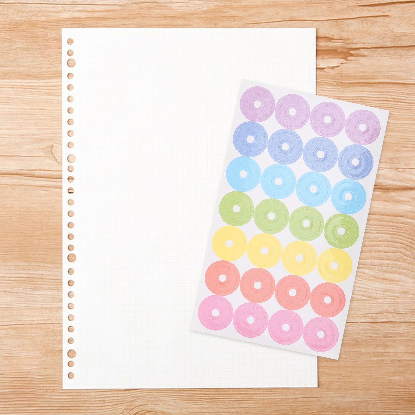 

Adhesive Hole Punch Reinforcement Stickers Paper Binder Protector Labels Repair Strengthening Decorative Office Home School Use