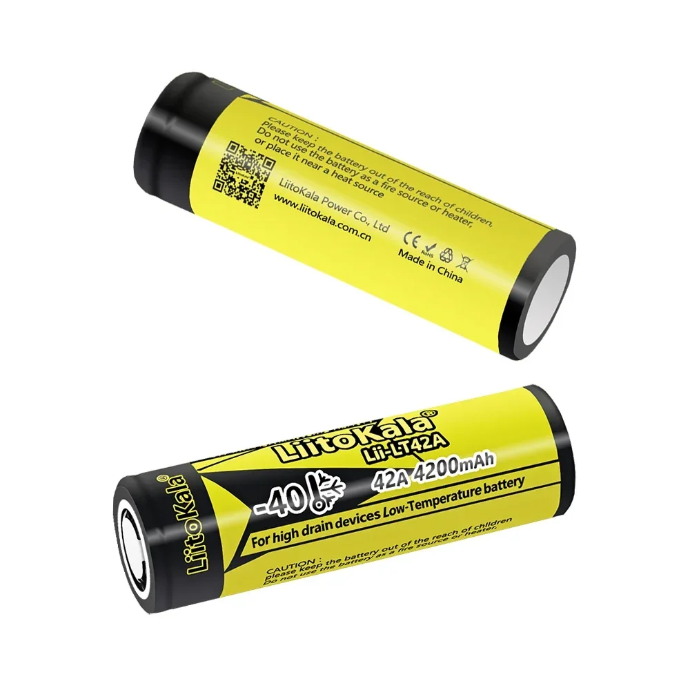 

LiitoKala Lii-LT42A 21700 4200mah 3.7V Rechargeable Battery 45A High Power Discharge For -40° Low-temperature