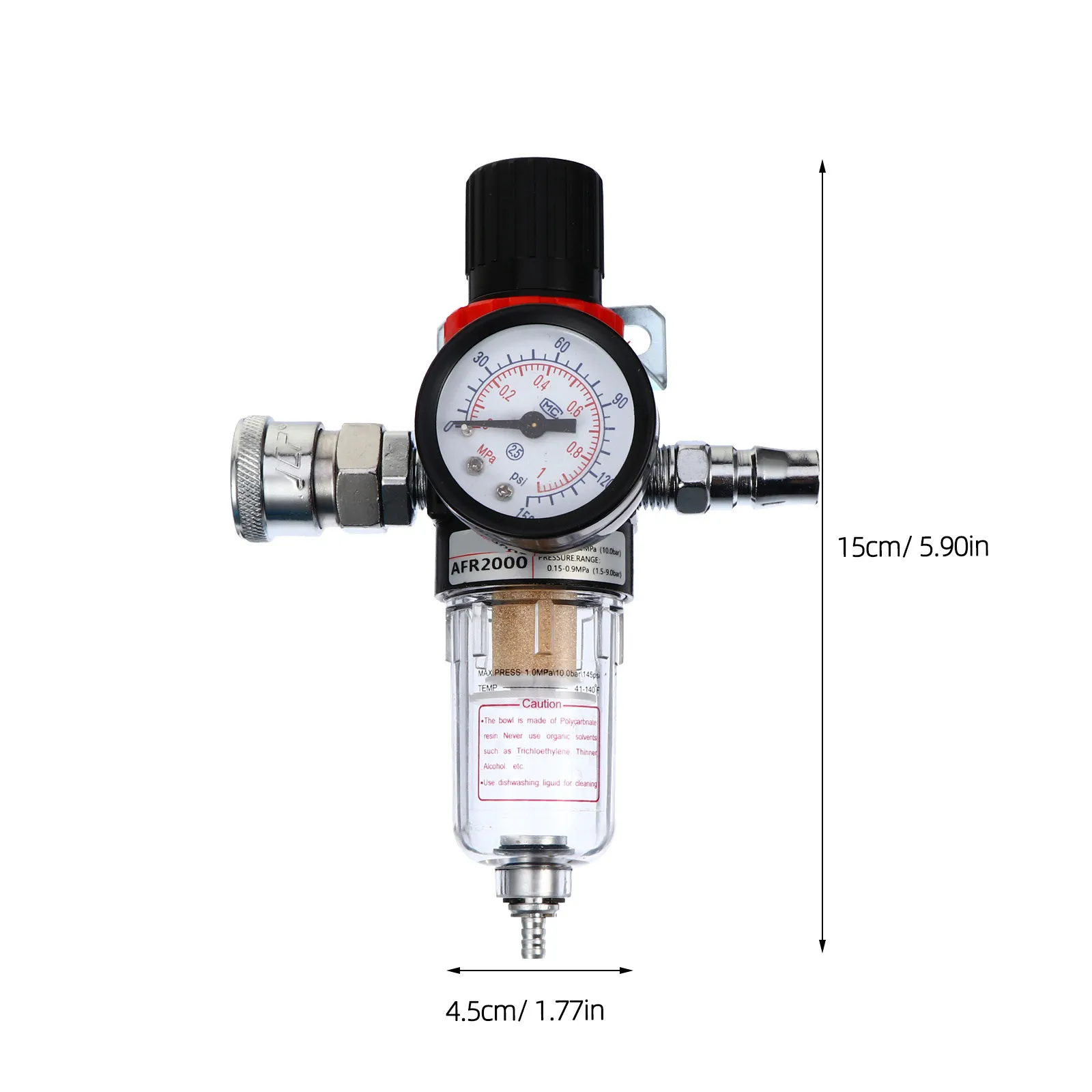 Air Compressor Filter with Pressure Gauge Pneumatic Filter Regulator Oil Water Separator Air Tool Source Treatment Unit Stable