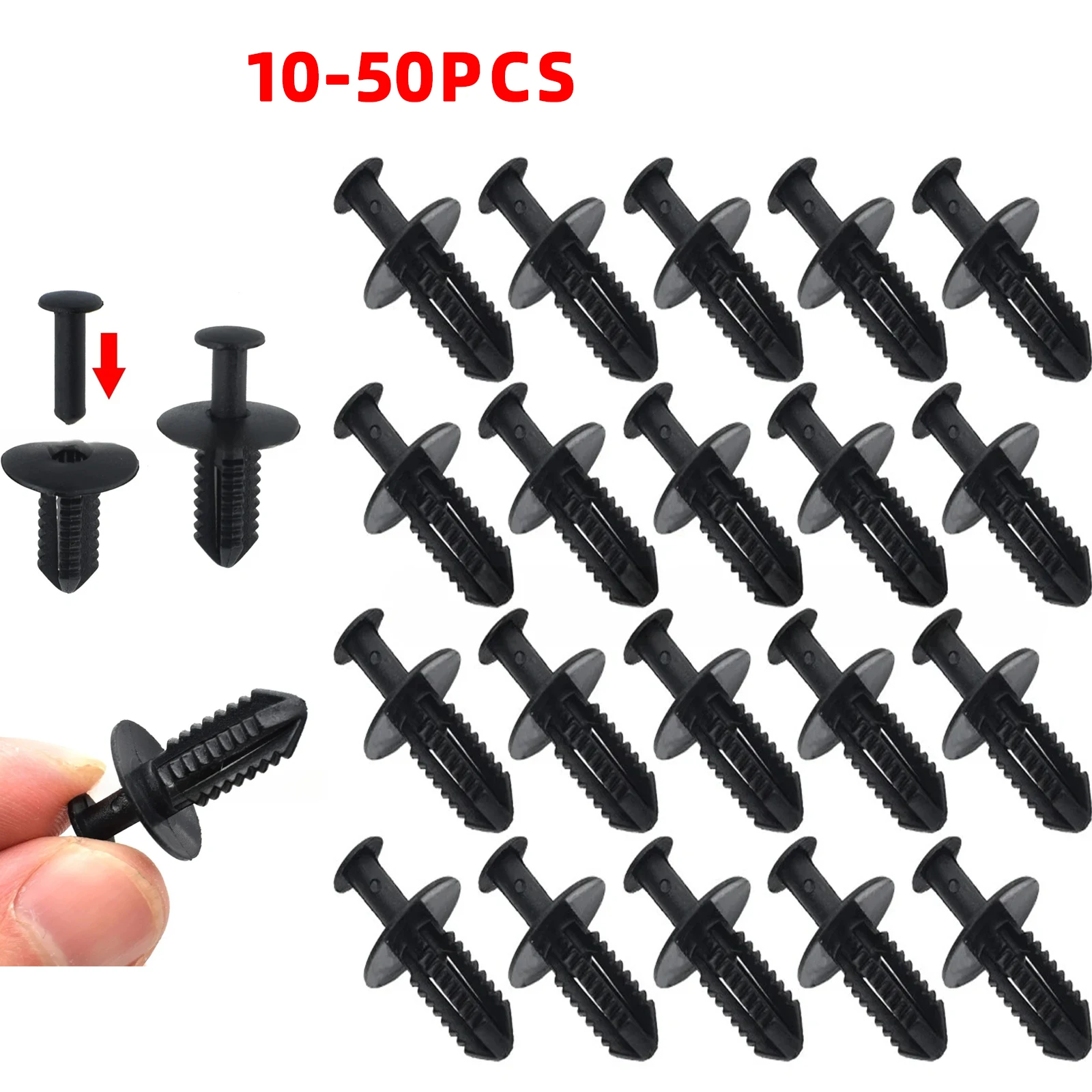 

10-50PCS Auto Plastic Rivets Trim Panel Wheel Arch Mudguard Screws For Mercedes Benz Fender Liner Push-Type Snaps Fastener Clips