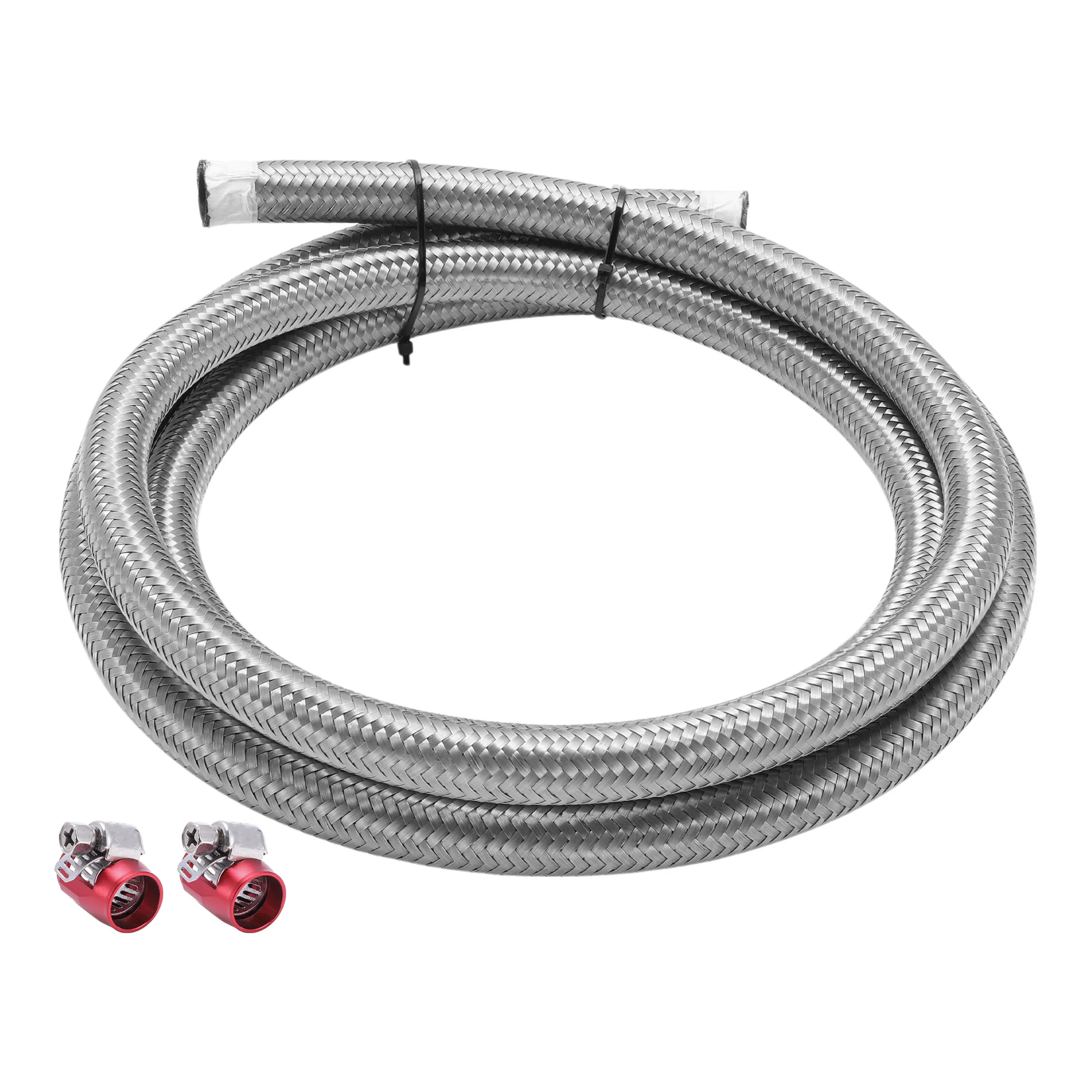 UXCELL AN-8 Fuel Line Kit 6.52ft Hose Automotive Fuel Hose with 2 Clamps 11.12mm(ID)