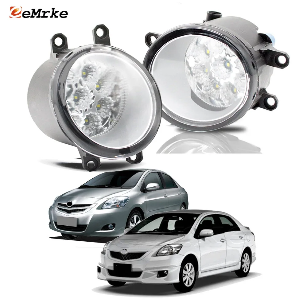 Upgrade Led Fog Lights Assembly DRL for Toyota Yaris Sedan Vios XP90 Belta P92/96 2007 2010 2011 2012 PTF Daytime Running Light