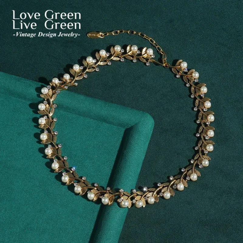 

Винтажные украшения, жемчужное ожерелье золотого цвета, антикварное ожерелье из натуральных листьев для женщин, элегантные аксессуары для воротника, тенденции 2025, новинка в подарок
