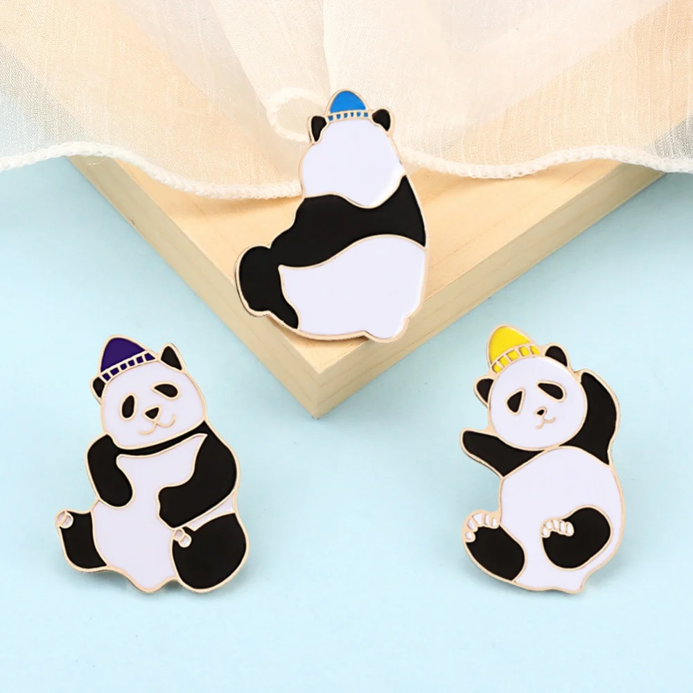 2-4Pcs/Set Pink Cute Panda Paper Crane Starry Sky Deer Pink Rabbit Sleeping Doll Badge Couples Adult Brooche Clothes Bag Jewelry