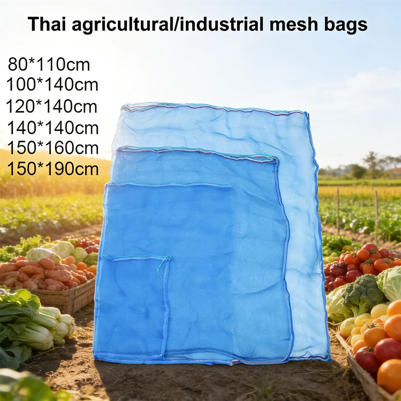 

Mesh Storage Bag with Drawstring Blue Nylon Logistics Bag, Ventilated Organizer for Bottles Boxes Durable Woven Multipurpose Bag