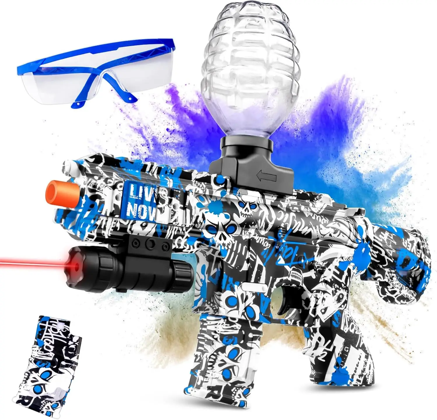 M416 Blaster speelgoedpistool, blaster met bril, automatisch zomer buitenspeelgoed voor activiteiten teamspel (zonder waterkralen)