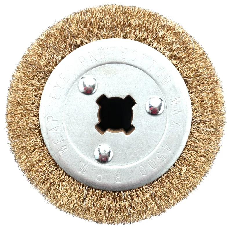 Wire Brush Wheel Wood Open Paint Polishing Deburring Wheel For Electric Striping Machine