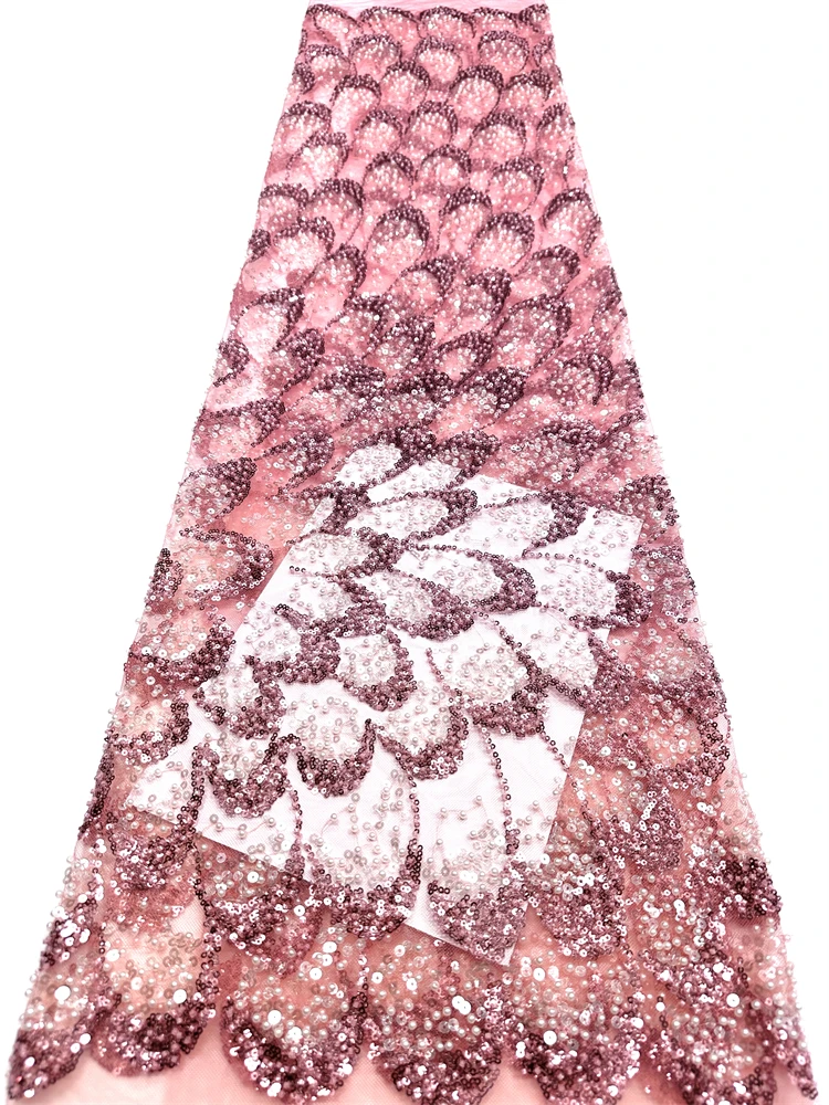 African Tulle Lace Fabric With Sequins 2026 High Quality French Mesh Lace Fabric for Sewing Party Dresses 5 Yards