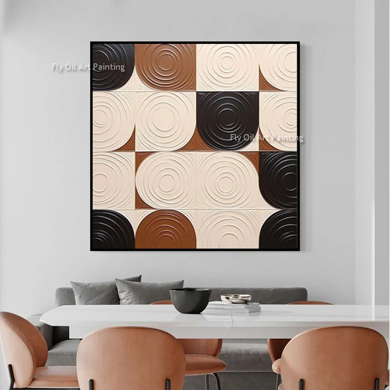 Beige Black And Brown Abstract Canvas Oil Paiting New Original Design Home Wall Decor Items Handpainted Brown Artwork As Gift