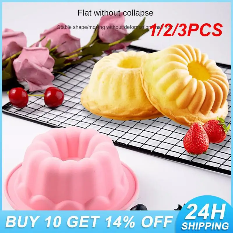 1/2/3PCS Grooved Cake Pan Uniform Heat Distribution Silicone Baking Non-stick Grooved Cake Pan For Jelly Highest Evaluation