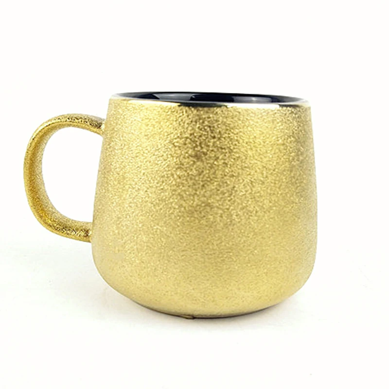 Ceramic gold plating Tea electroplate Mug For Soup Hot Tea Cups For Office And Home Horoscope Coffee Mugs For Couples