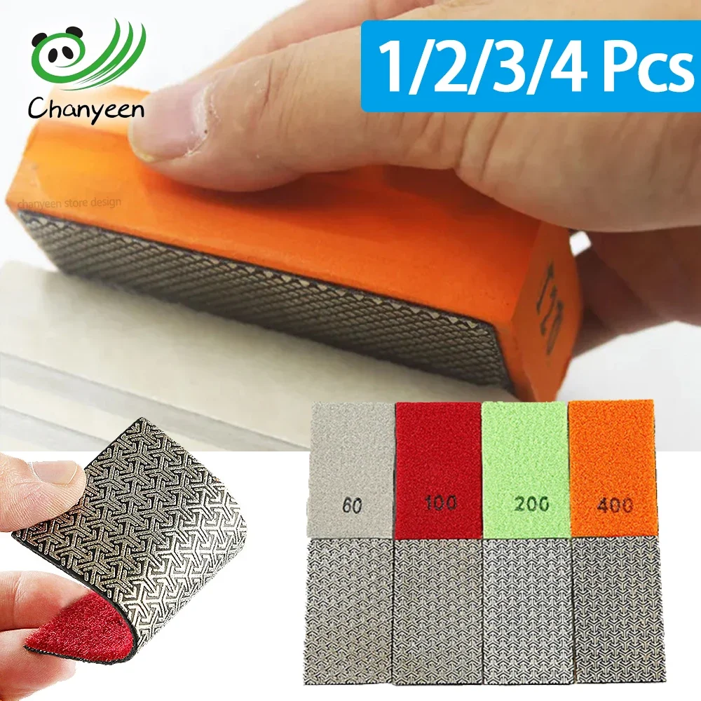 1/4pcs Flexible Diamond Hand Polishing Pads Tile Glass Abrasive Grinding Block Pad Stone Ceramic Sanding Disc Polisher Tools