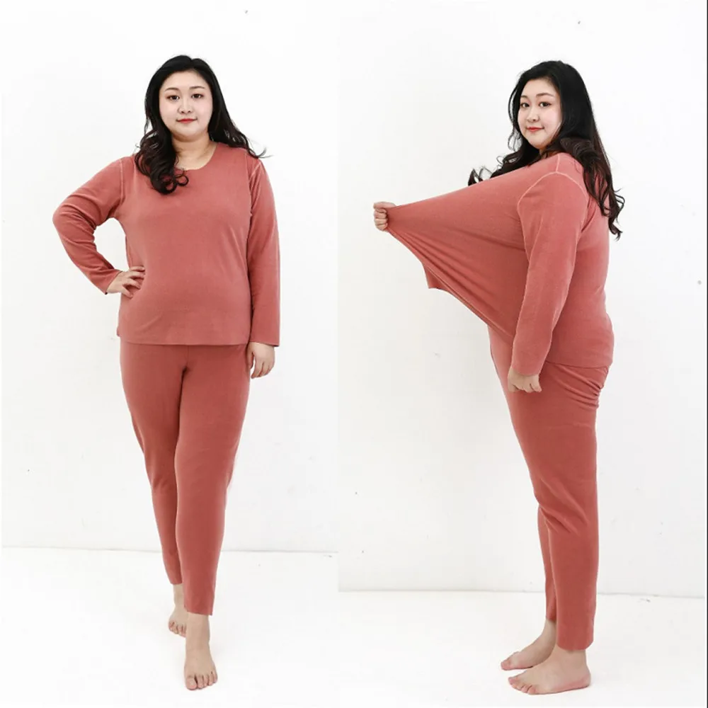 Plus Size 6XL Solid Winter Keep Warm Sleeping Wear Women Velvet Pajama Set Fat MM 100Kg Underwear Loose Home Wear Lingerie