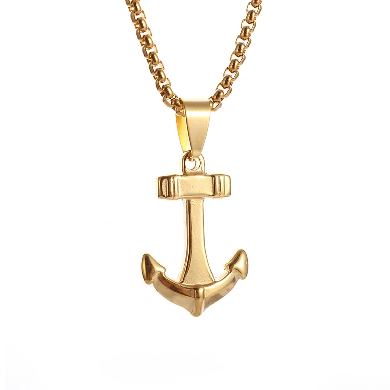 Retro Classic Simple Stainless Steel Anchor Pendant Necklace Various Styles Fashion Punk Jewelry Gifts