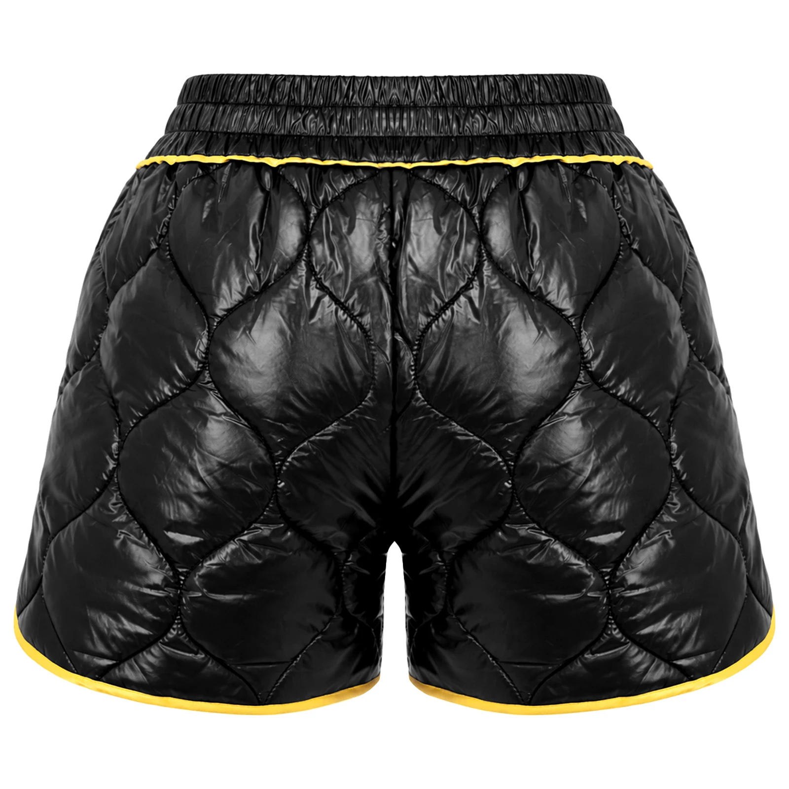 Women Padded Boxing Trunks Water Resistant Elastic Waistband Contrasting Color Trim Side Slit Shorts for Kickboxing Training