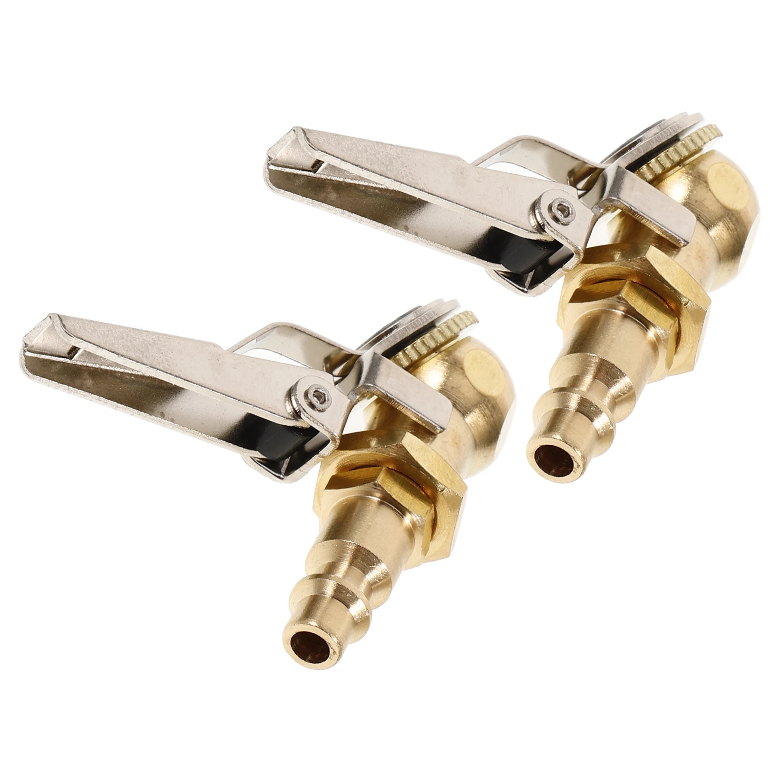 

2pcs Brass Inflator Clip On Air Compressor Accessories Quick Connect Tire Chuck Conversion Adapter Durable Metal Air Chuck