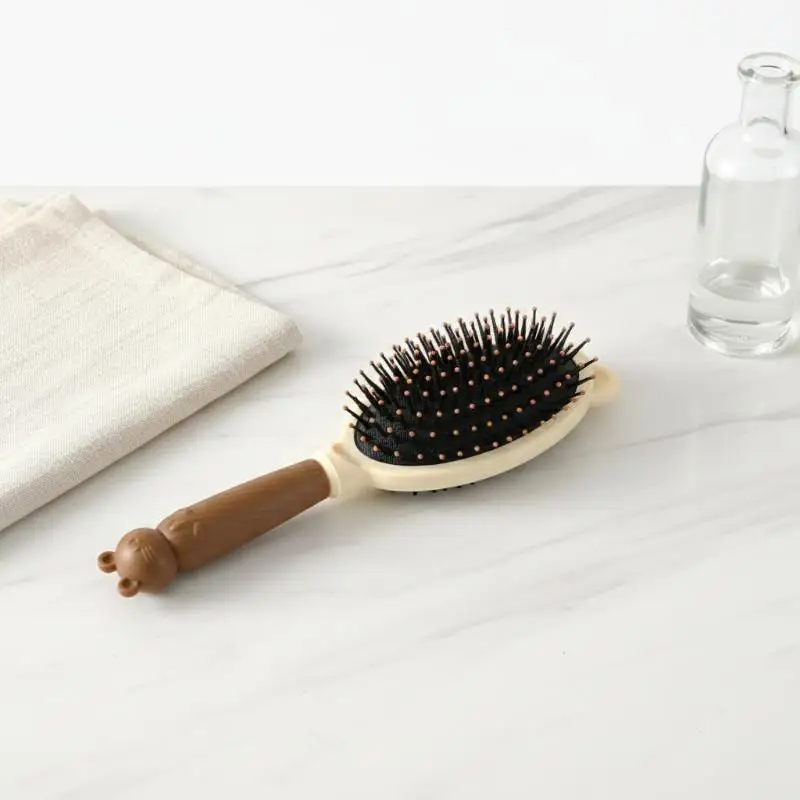

Air Cushion Comb Mirror Cartoon Hair Brush Dual Use Women Styling Tool Detangle No Pain Travel Friendly