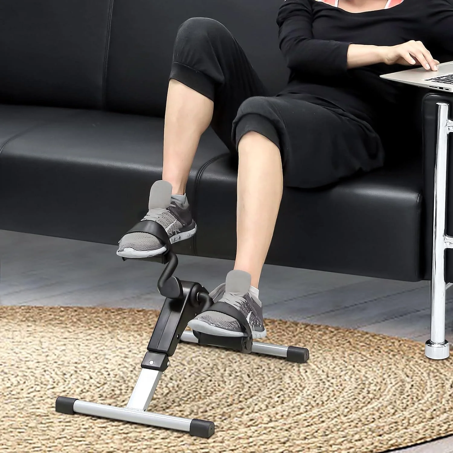 Folding Mini Pedal Bike Exerciser For Rehabilitation Arm Leg Cycling Exerciser For Home Office Under Desk view 5