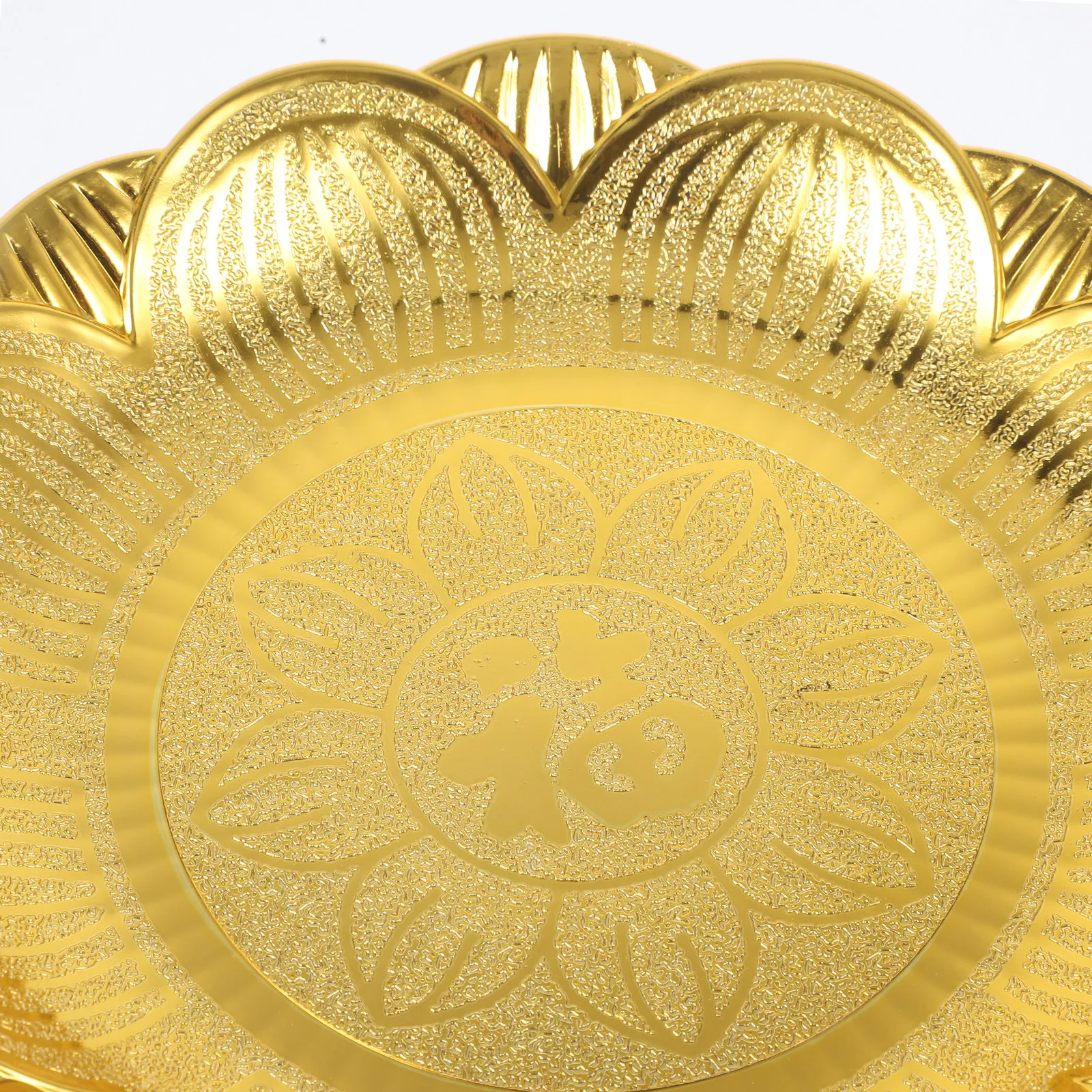 Lotus Temple Fruit Tray with Raised Edges for Buddhist Worship, Fruit Storage & Home Decor