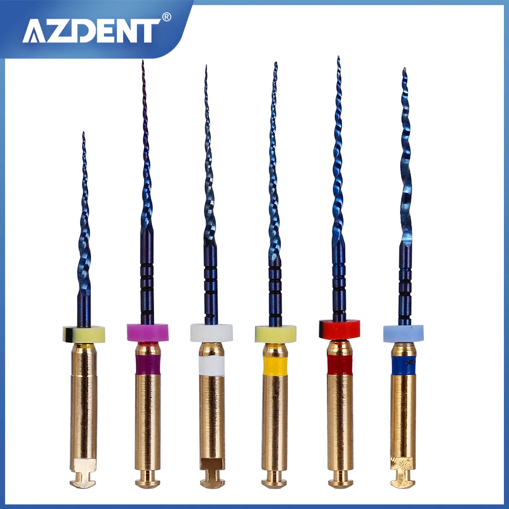 

AZDENT 6pcs/Box Dental Heat Activated Canal Root Files SX-F3 25mm Dentist Tools Can Bend for Preparing Root Canal Treatment