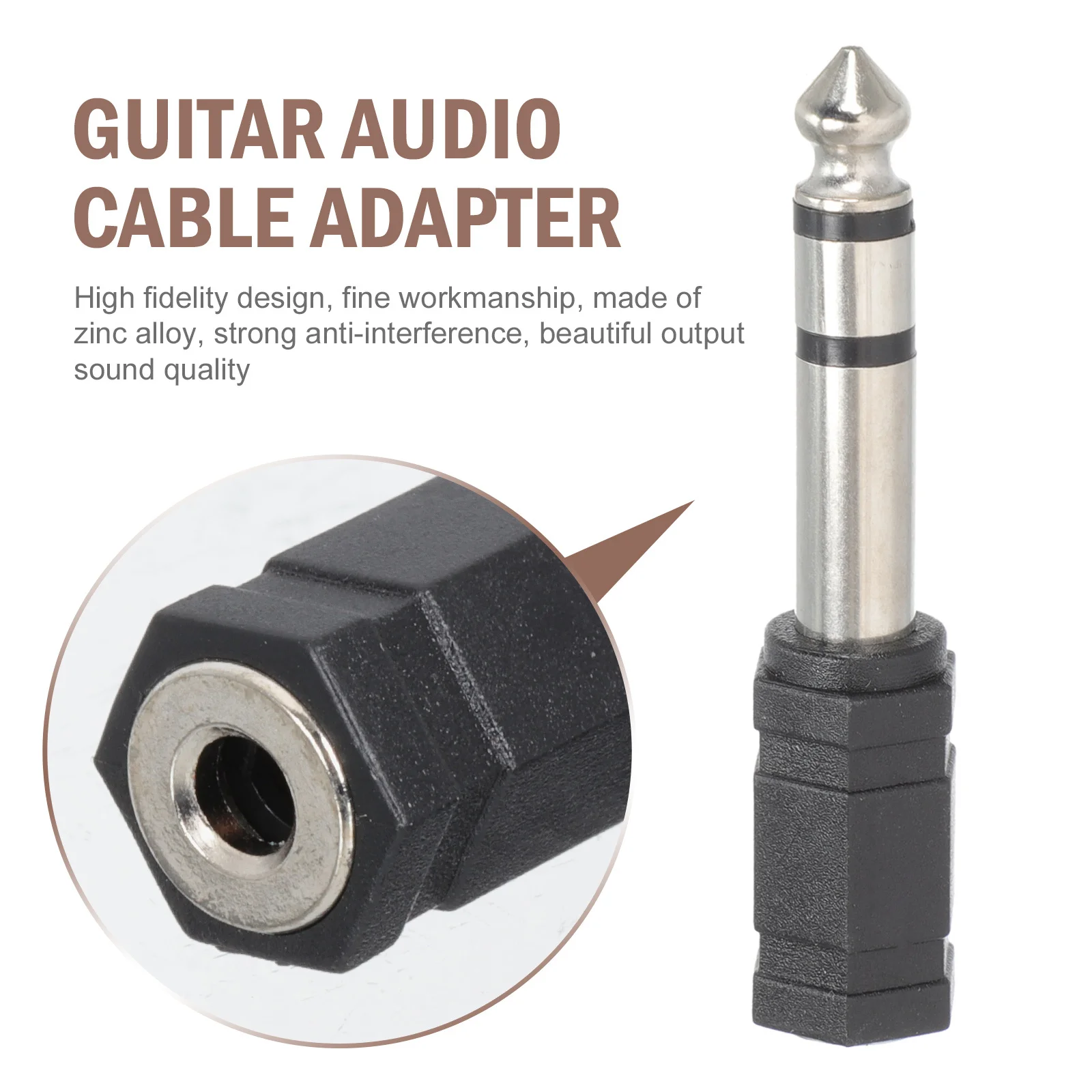 

6Pcs Audio Connection Line Adapter Zinc Alloy Connector for Guitar Speaker Microphone Easy to Use Audio Clarity Improvement