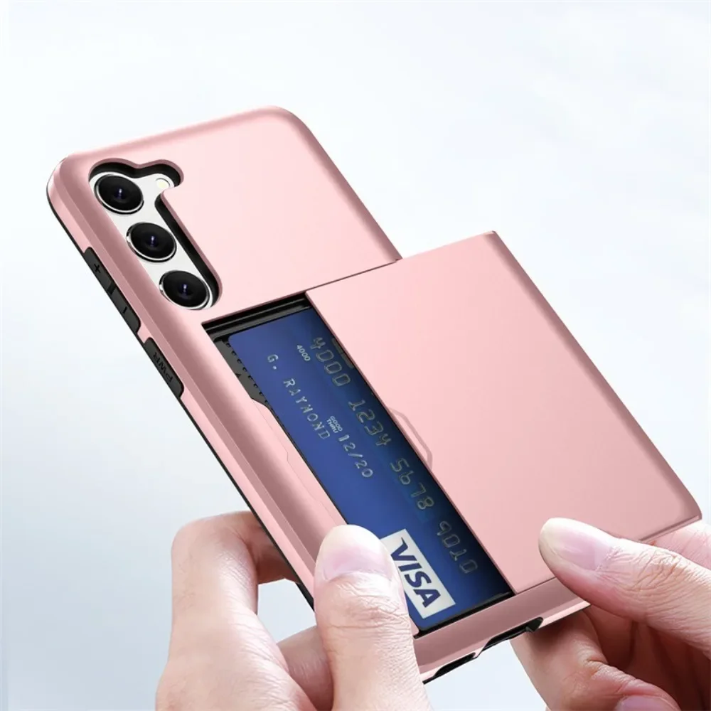 For Samsung Galaxy S24 Ultra S22 Plus + S23 S21 S20 FE Note 20 Wallet Cover Card Holder Slot Protective Shockproof Phone Case