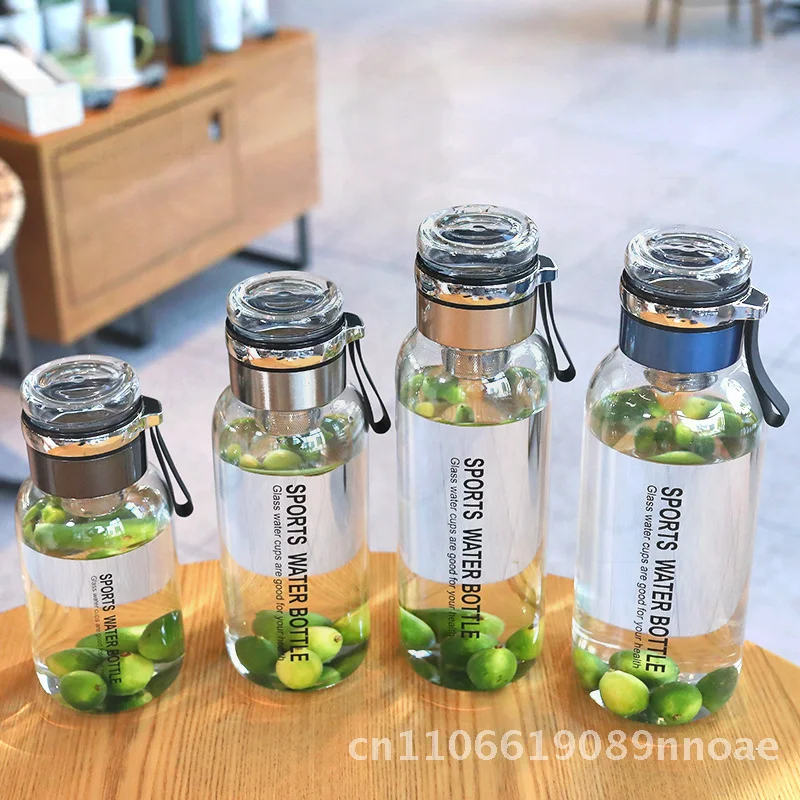 

Чашка из боросиликатного стекла большой емкости с сепаратором для чая, термостойкая однослойная чашка для воды с крышкой для чашки для домашнего использования