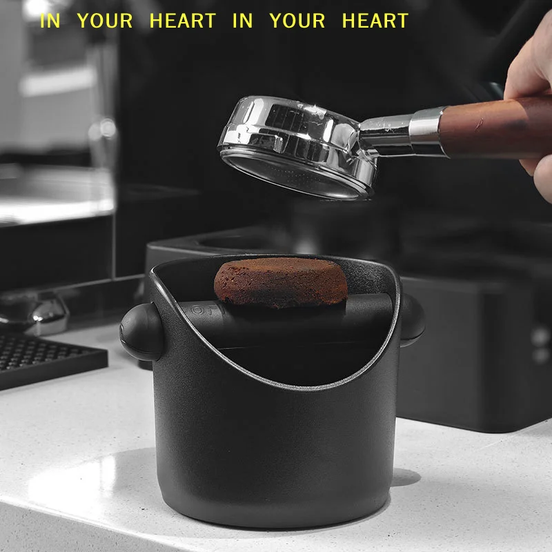 Shock-Absorbent Coffee Knock Box Anti-slip Espresso Dump Bin For Coffee Grounds With Removable Knock Bar Coffee Grind Waste Bin