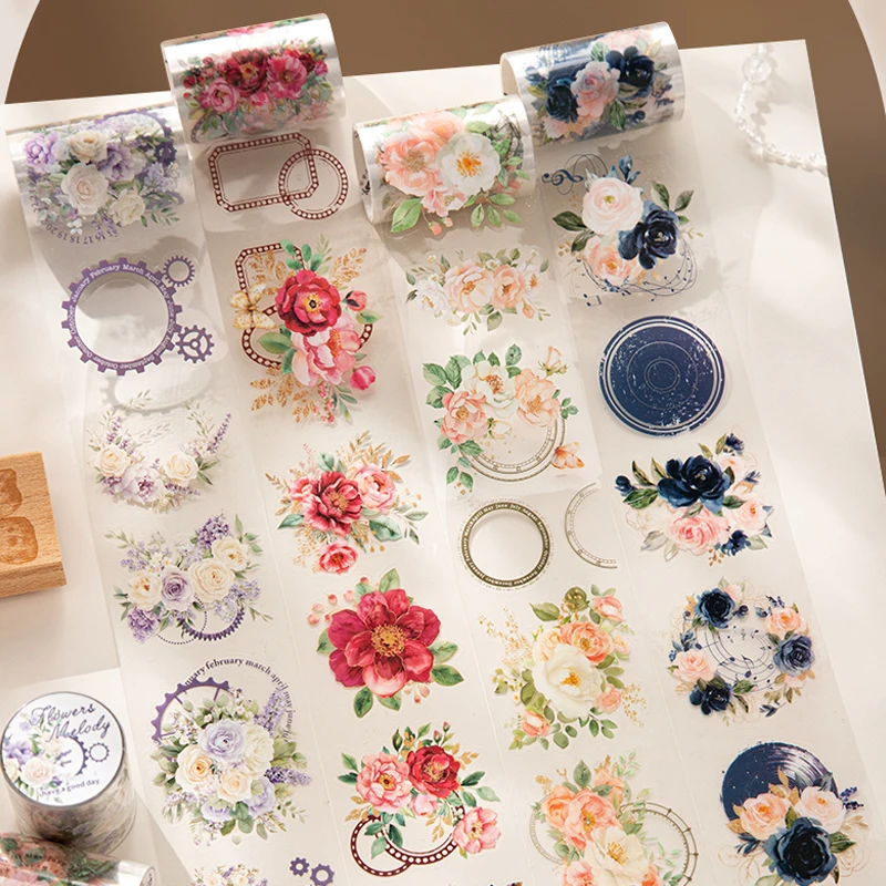 

Декоративная лента Mr.Paper 200 см/рулон, серия «Цветочная мелодия», для скрапбукинга, дневников, чехлов для телефонов, декора, рукоделия