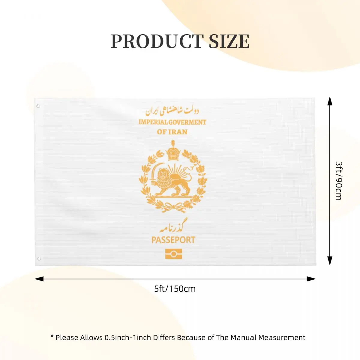 Iran Lion Sun Passport Persian Iran Flag Flag 90X150cm Custom Flags Banner Hanging For Bed Room Decor