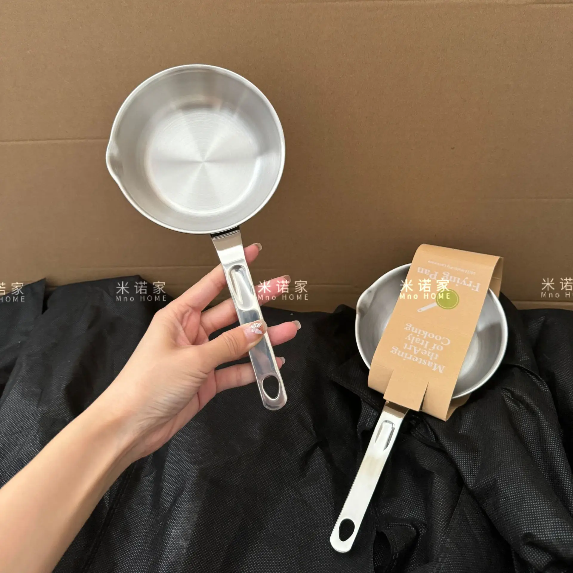 Stainless Steel 316L Frying Pan With Spout Handle Halogen Ceramic Gas Induction Electric Compatible Fried Egg Steak Pan 120mm