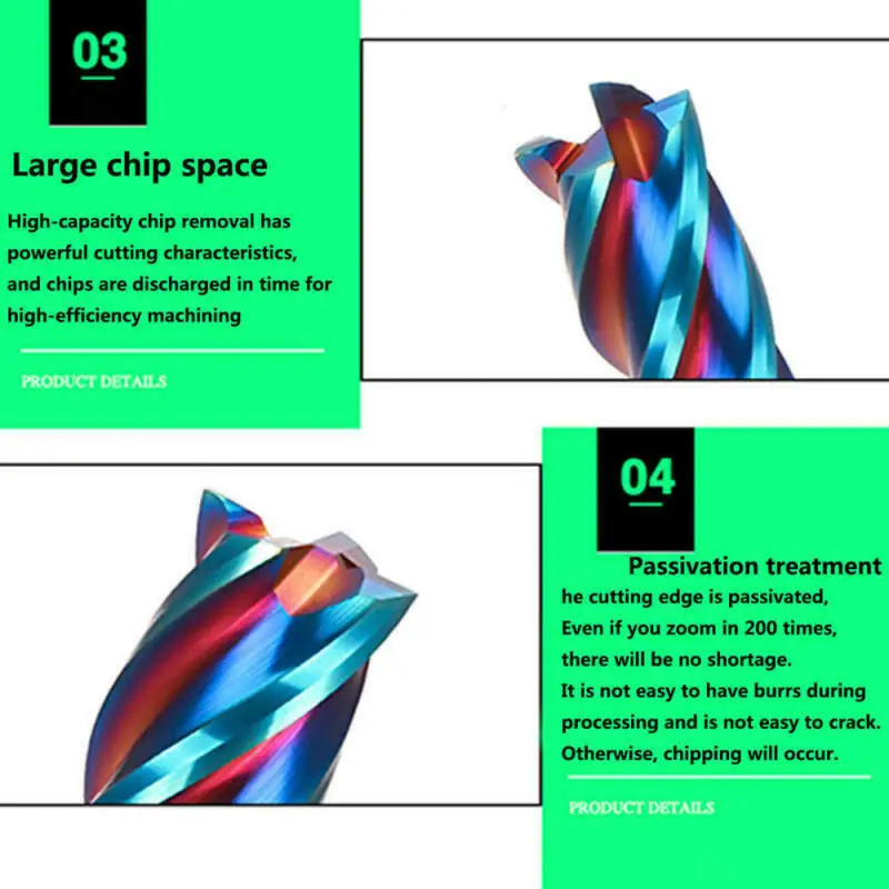 

4mm HRC65 Carbide End Mill for NANO Milling Cutter for Stainless Steel Compatible with CNC and Engraving Machine Centers