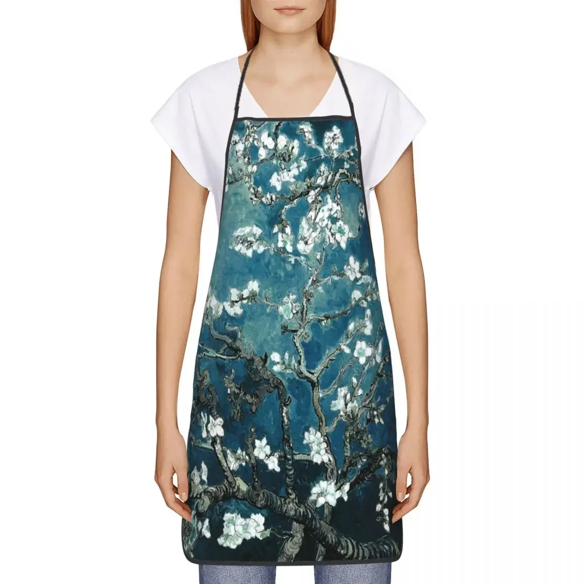 Van Gogh Almond Blossoms Bib Apron Women Men Unisex Kitchen Chef Flowers Painting Tablier Cuisine for Cooking Baking Gardening