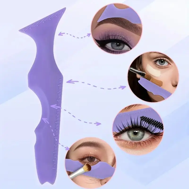 Set di 4 strumenti multifunzionali per il trucco degli occhi in silicone, facili da pulire, riutilizzabili per le linee degli occhi perfette per principianti