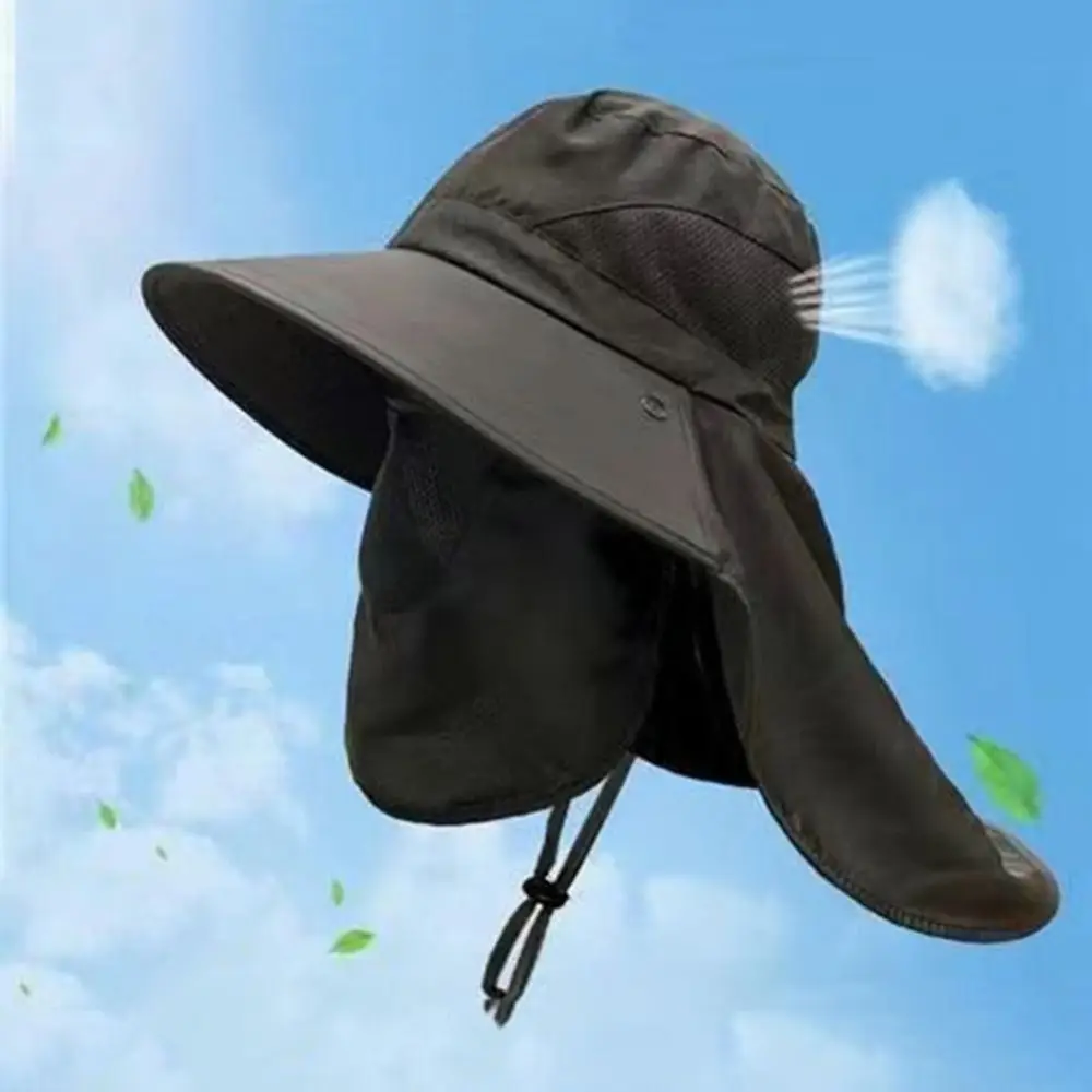 

Multi-function Caps Mask Set Bucket Hat Sunscreen UV Protection Fisherman Hat Neck Flap Wide Brim Sun Hat Travel