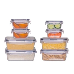 Set of 8 Airtight Food Storage Containers with Locking Lids, Plastic Leak-Proof Containers for Pantry & Kitchen Organization