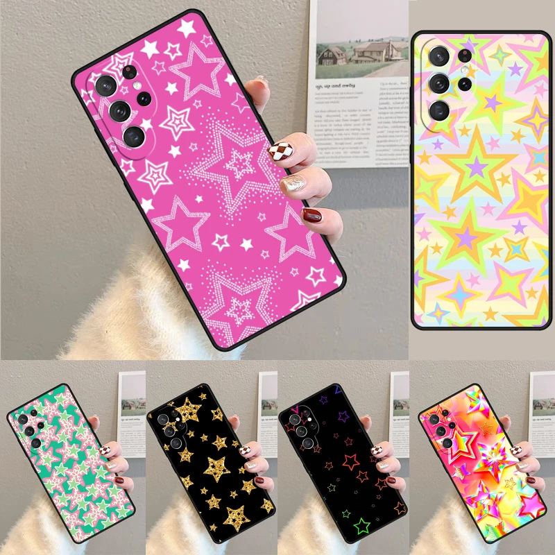 Capa de Telefone Bright Stars Art para Samsung Galaxy Note 10 Pro S26 Ultra S23 S24 FE S25 S21 S22 PLUS à Prova de Choque