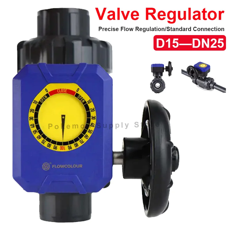 UPVC Double Union Ball Valve with Dial Fine-tuning Flow Control for Water Pipeline UPVC union ball valve with flow control dial